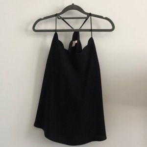 Black J. Crew Factory Scalloped Shell Top Size 4